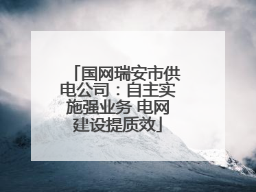 国网瑞安市供电公司：自主实施强业务 电网建设提质效