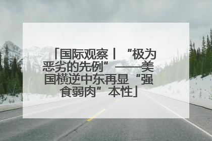 国际观察丨“极为恶劣的先例”——美国横逆中东再显“强食弱肉”本性