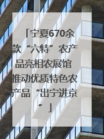 宁夏670余款“六特”农产品亮相农展馆 推动优质特色农产品“出宁进京”