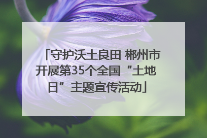 守护沃土良田 郴州市开展第35个全国“土地日”主题宣传活动