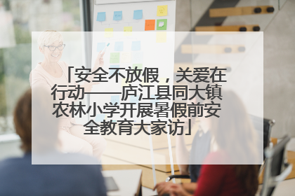 安全不放假，关爱在行动——庐江县同大镇农林小学开展暑假前安全教育大家访