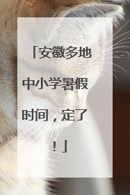 安徽多地中小学暑假时间，定了！