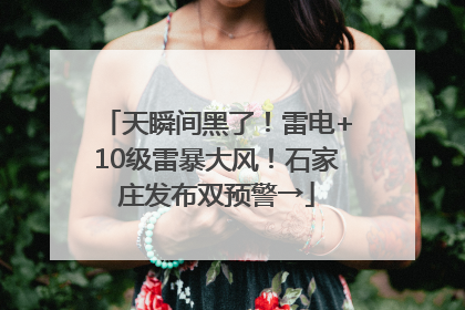 天瞬间黑了！雷电+10级雷暴大风！石家庄发布双预警→