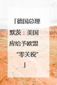 德国总理默茨：美国应给予欧盟“零关税”