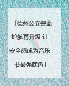 德州公安警蓝护航再升级 让安全感成为音乐节最强底色