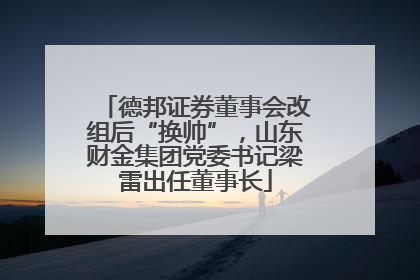 德邦证券董事会改组后“换帅”，山东财金集团党委书记梁雷出任董事长