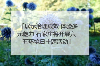 展示治理成效 体验多元魅力 石家庄将开展六五环境日主题活动