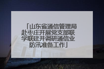 山东省通信管理局赴枣庄开展党支部联学联建并调研通信业防汛准备工作