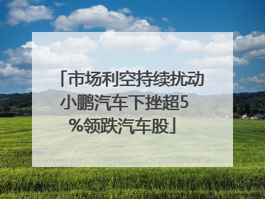 市场利空持续扰动 小鹏汽车下挫超5%领跌汽车股
