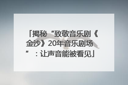 揭秘“致敬音乐剧《金沙》20年音乐剧场”：让声音能被看见
