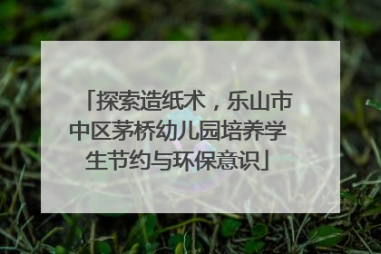 探索造纸术，乐山市中区茅桥幼儿园培养学生节约与环保意识
