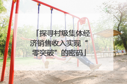 探寻村级集体经济销售收入实现“零突破”的密码