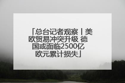 总台记者观察丨美欧贸易冲突升级 德国或面临2500亿欧元累计损失