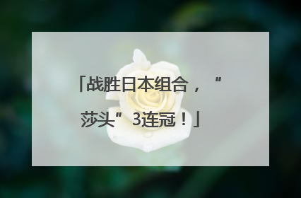 战胜日本组合，“莎头”3连冠！