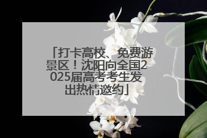 打卡高校、免费游景区！沈阳向全国2025届高考考生发出热情邀约
