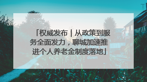 权威发布｜从政策到服务全面发力，聊城加速推进个人养老金制度落地