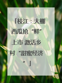 枝江：大棚西瓜抢“鲜”上市 激活乡村“甜蜜经济”