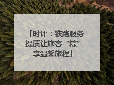 时评：铁路服务提质让旅客“粽”享温馨旅程