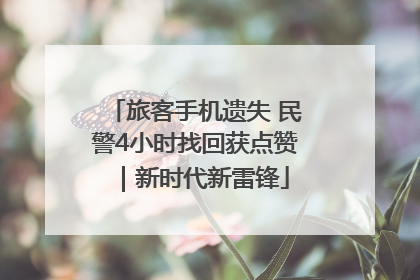 旅客手机遗失 民警4小时找回获点赞｜新时代新雷锋