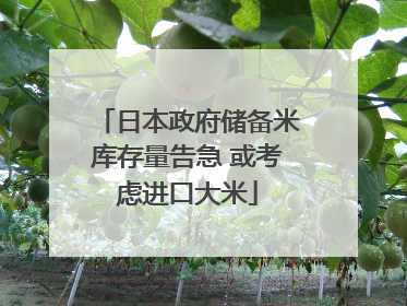 日本政府储备米库存量告急 或考虑进口大米