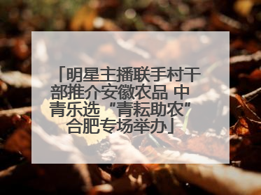 明星主播联手村干部推介安徽农品 中青乐选“青耘助农”合肥专场举办
