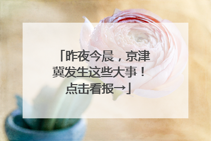 昨夜今晨，京津冀发生这些大事！点击看报→