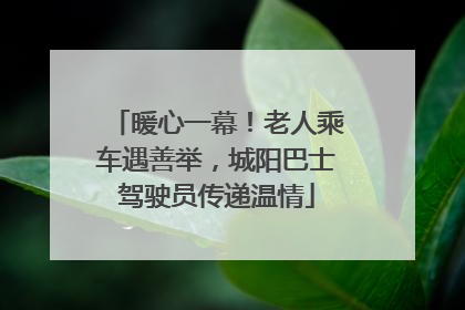 暖心一幕！老人乘车遇善举，城阳巴士驾驶员传递温情