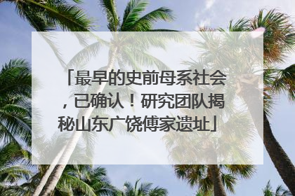 最早的史前母系社会，已确认！研究团队揭秘山东广饶傅家遗址