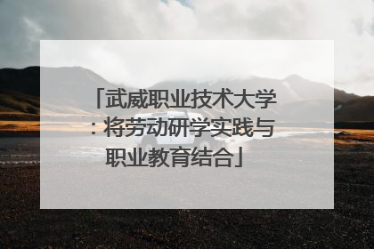 武威职业技术大学：将劳动研学实践与职业教育结合