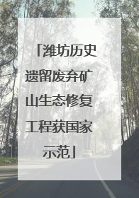 潍坊历史遗留废弃矿山生态修复工程获国家示范