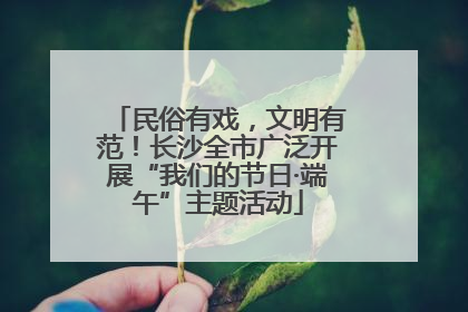民俗有戏，文明有范！长沙全市广泛开展“我们的节日·端午”主题活动