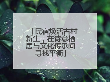 民宿焕活古村新生，在诗意栖居与文化传承间寻找平衡
