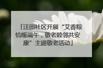 汪田社区开展“艾香粽情暖端午，敬老睦邻共安康”主题敬老活动