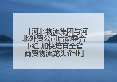 河北物流集团与河北外贸公司启动整合重组 加快培育全省商贸物流龙头企业