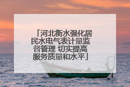 河北衡水强化居民水电气表计量监督管理 切实提高服务质量和水平