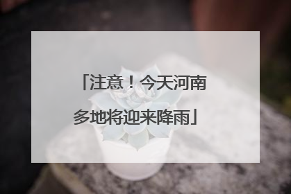 注意！今天河南多地将迎来降雨