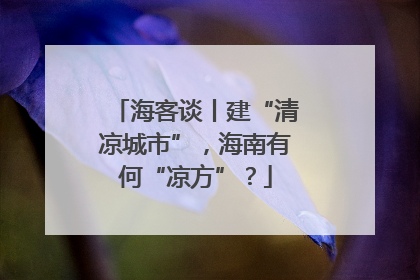 海客谈丨建“清凉城市”，海南有何“凉方”？
