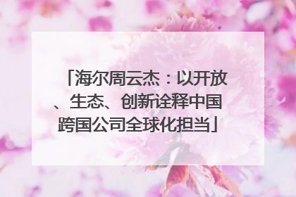 海尔周云杰：以开放、生态、创新诠释中国跨国公司全球化担当