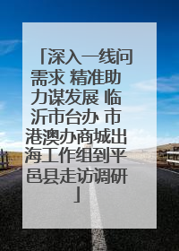 深入一线问需求 精准助力谋发展 临沂市台办 市港澳办商城出海工作组到平邑县走访调研