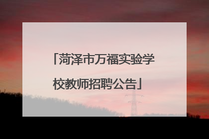 菏泽市万福实验学校教师招聘公告
