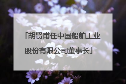 胡贤甫任中国船舶工业股份有限公司董事长