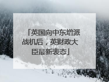 英国向中东增派战机后，英财政大臣最新表态