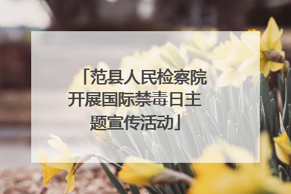 范县人民检察院开展国际禁毒日主题宣传活动
