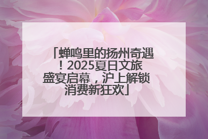蝉鸣里的扬州奇遇！2025夏日文旅盛宴启幕，沪上解锁消费新狂欢