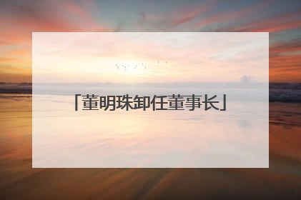 董明珠卸任董事长