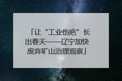 让“工业伤疤”长出春天——辽宁加快废弃矿山治理观察