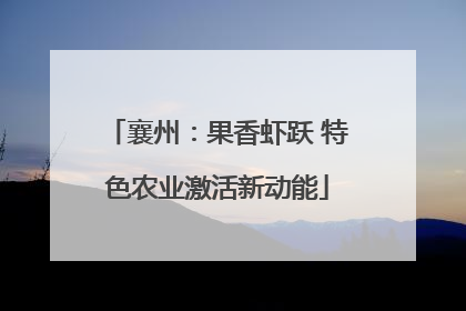 襄州：果香虾跃 特色农业激活新动能