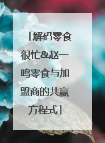 解码零食很忙&赵一鸣零食与加盟商的共赢方程式