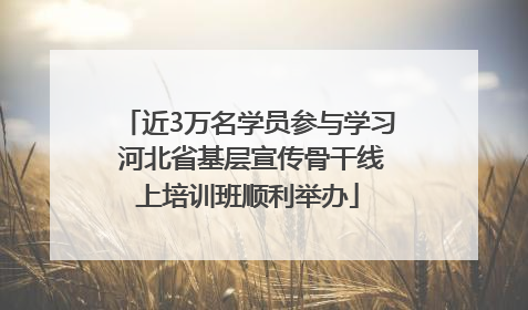 近3万名学员参与学习 河北省基层宣传骨干线上培训班顺利举办