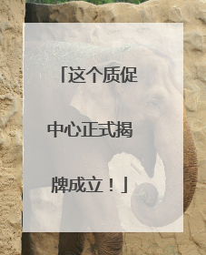 这个质促中心正式揭牌成立！